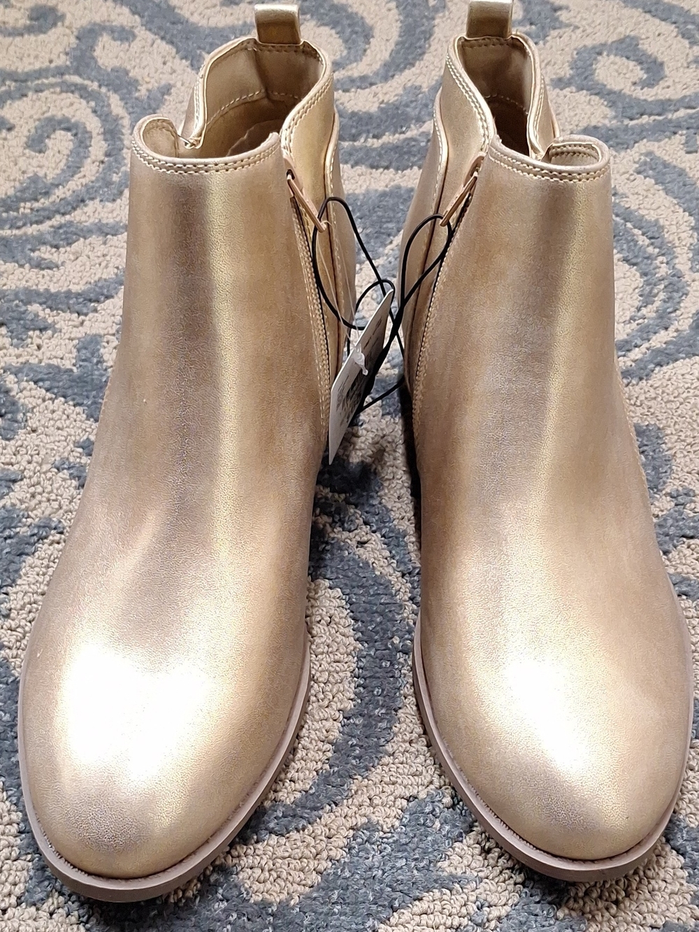 Arizona Jean Company Metallic Gold Ankle Boots Size 11